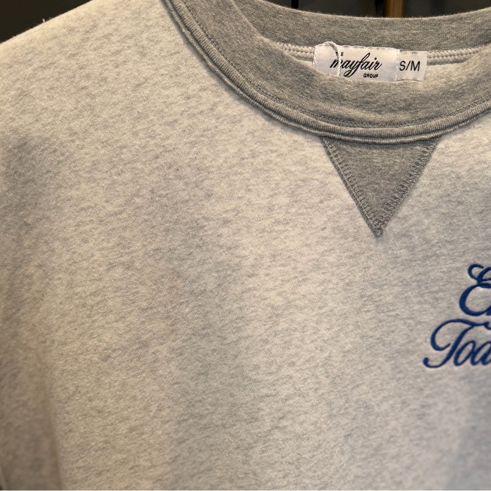 Mayfair 'Enjoy Today' Cream & Gray Graphic Sweatshirt - Picture 7 of 7